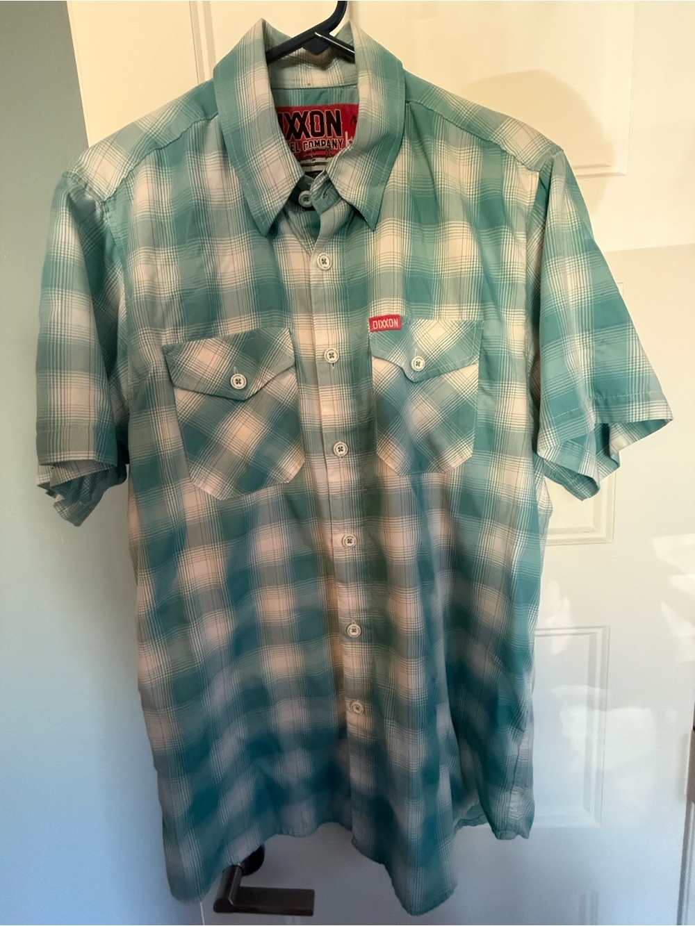 DIXXON Short-Sleeve Teal Plaid Button-Up Shirt - Fria collection
